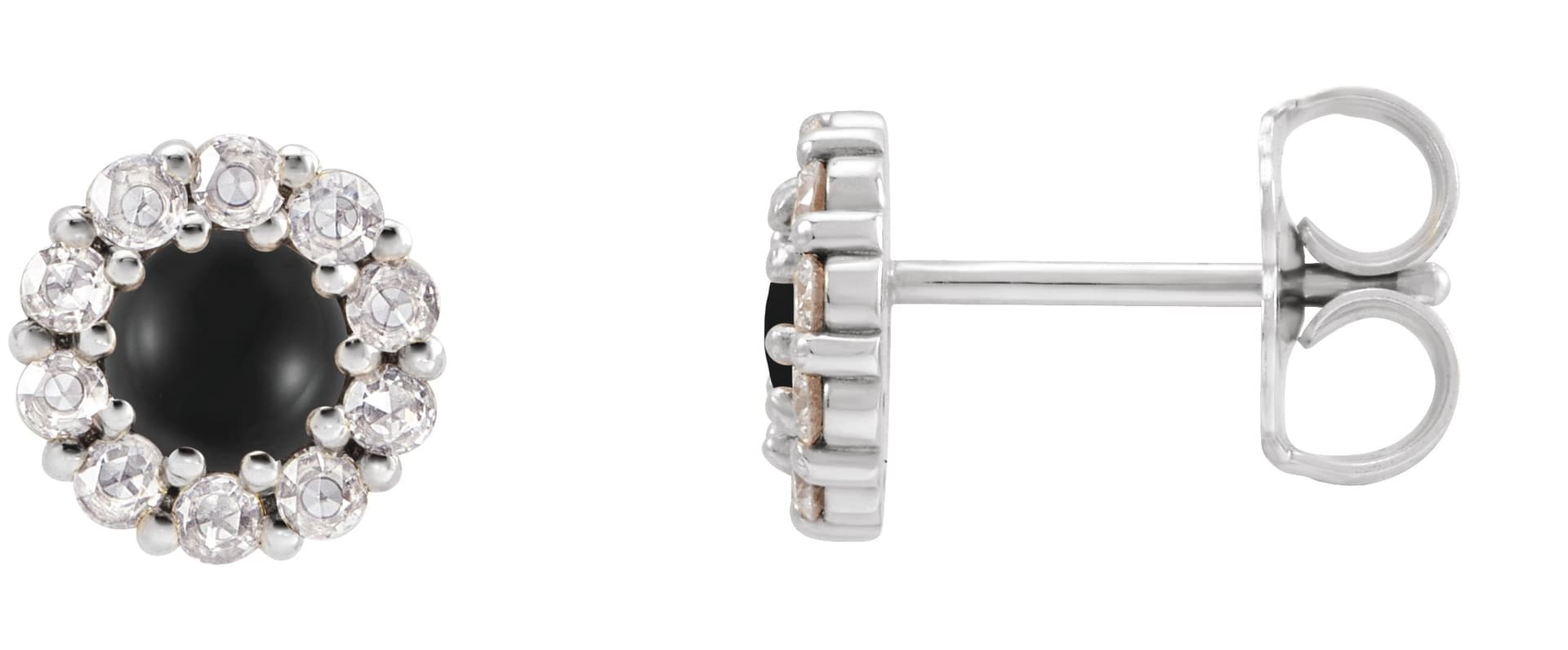 14K Rose 1/3 CTW Rose-Cut Natural Diamond Halo-Style Earrings