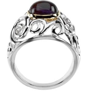 Solitaire Scroll Ring view 2