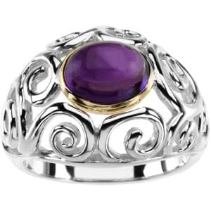 Solitaire Scroll Ring view 3