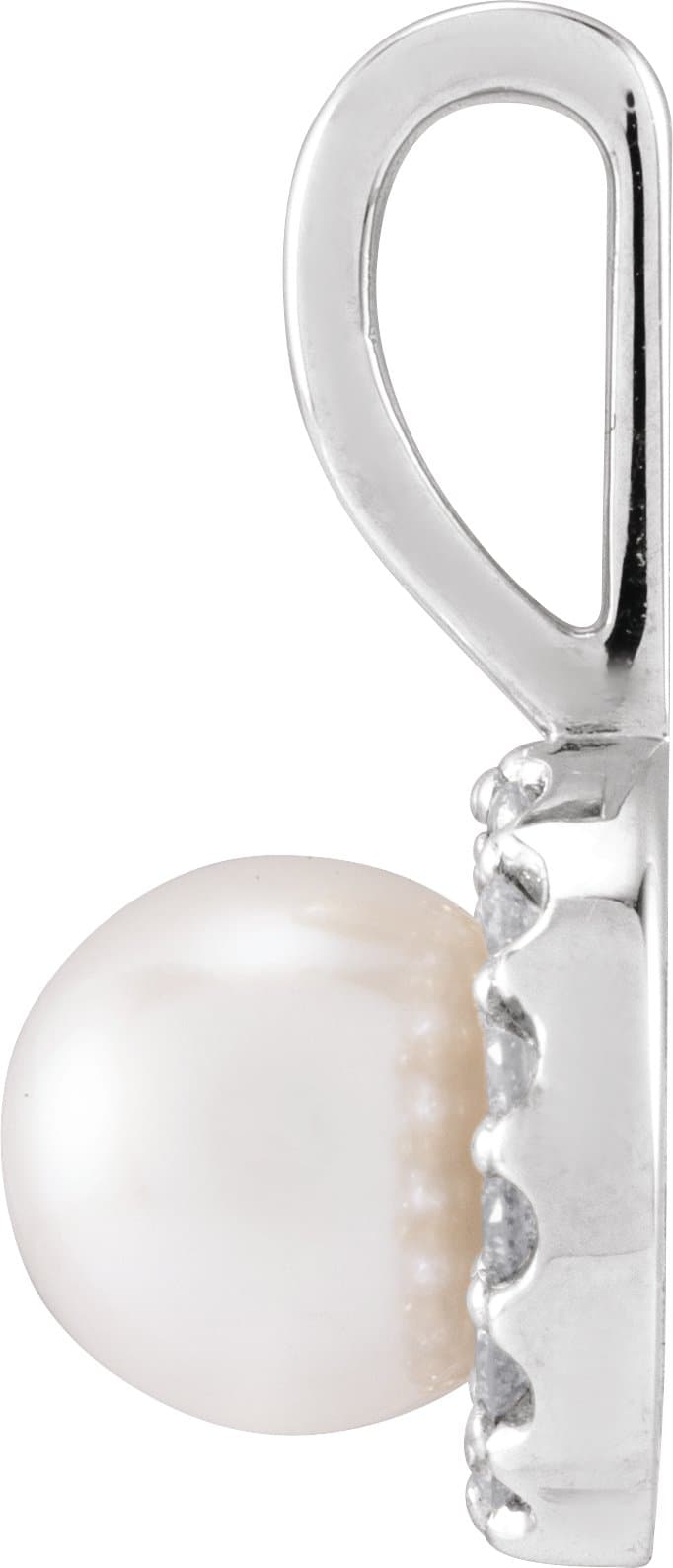 Halo-Style Pearl Pendant view 2