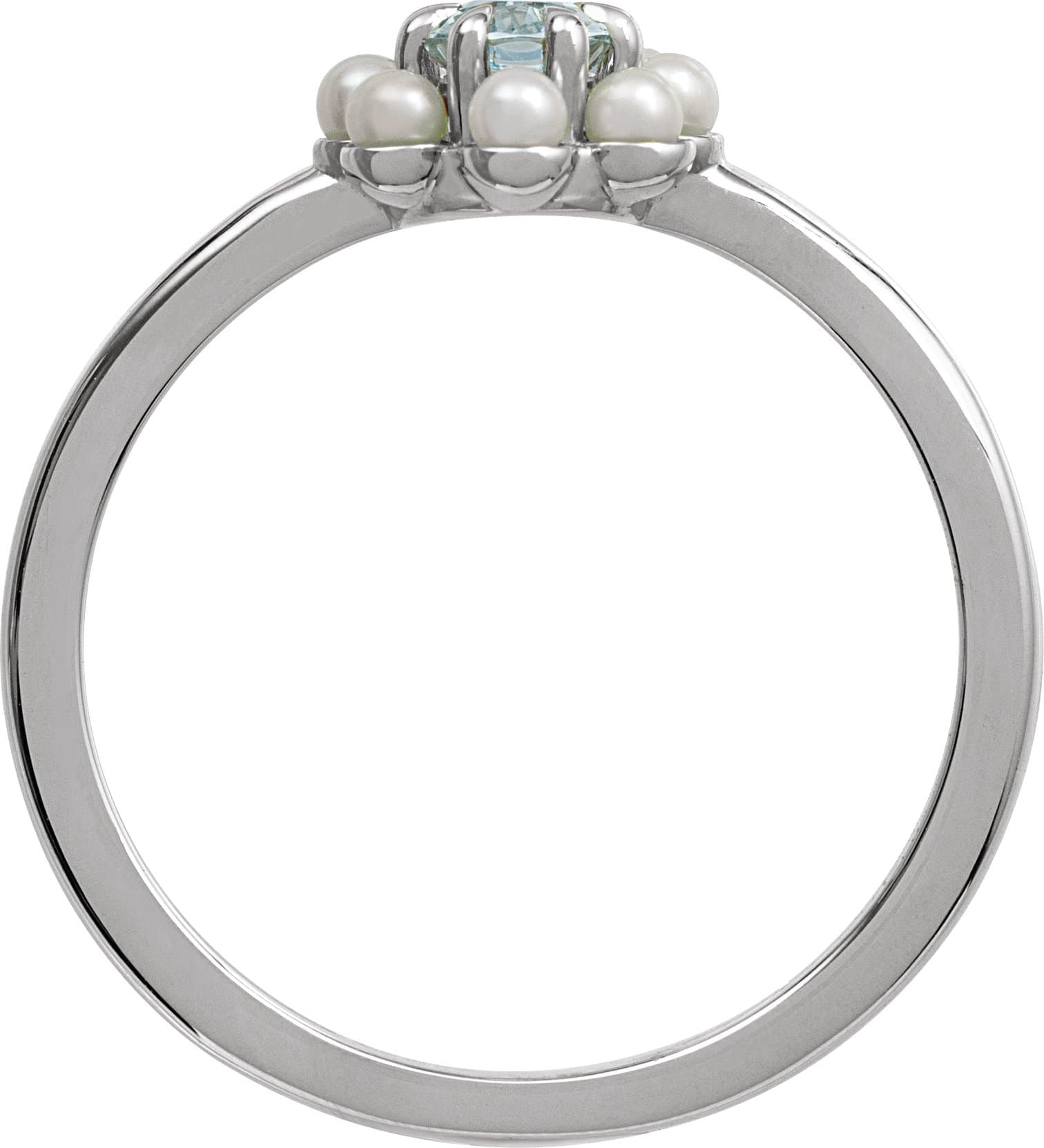 Halo-Style Pearl Ring view 2