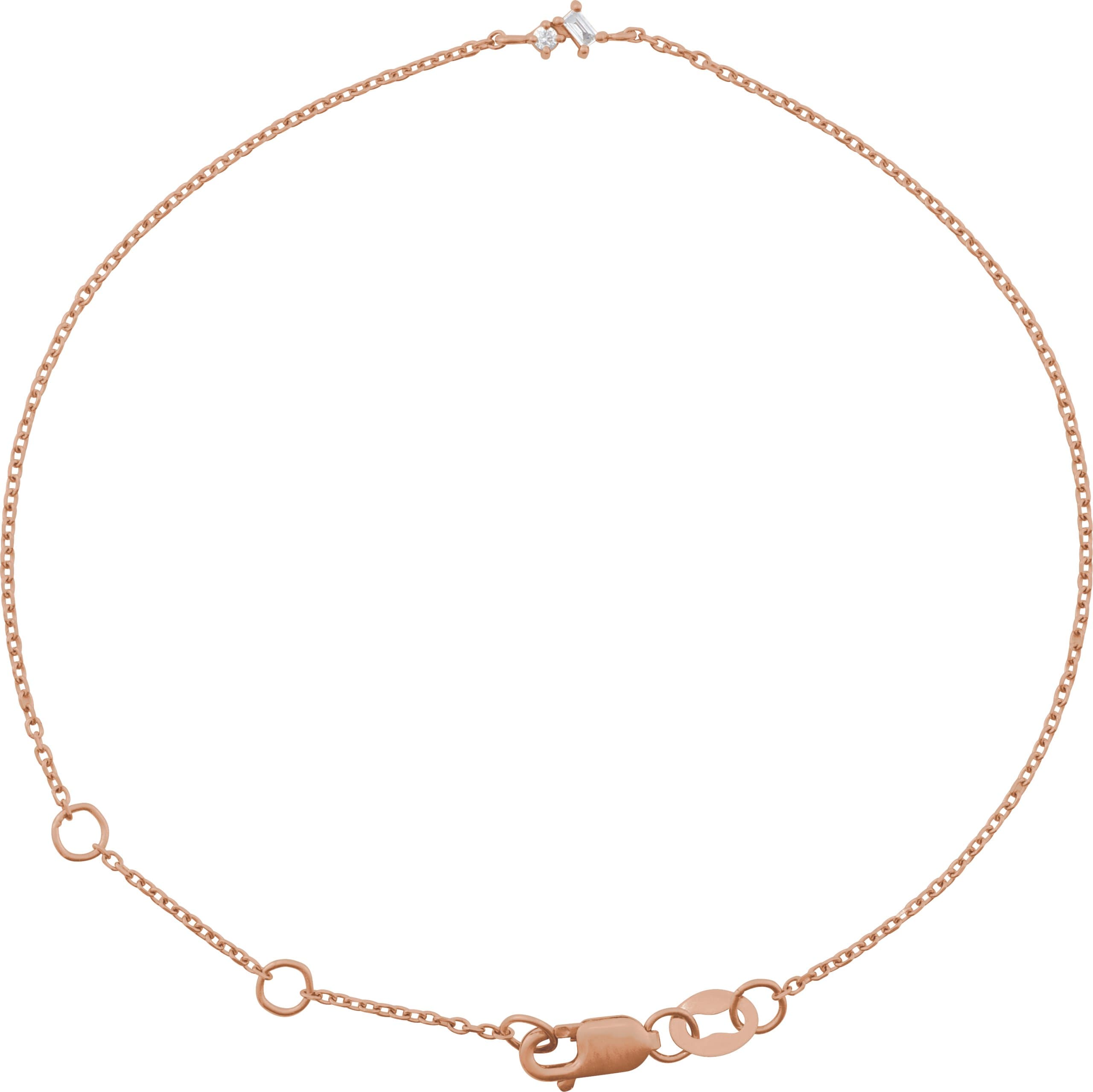 14K Rose .04 CTW Natural Diamond Link 7" Bracelet