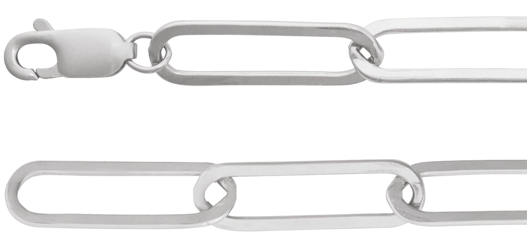 14K Yellow 6.2 mm Paperclip-Style 7" Chain