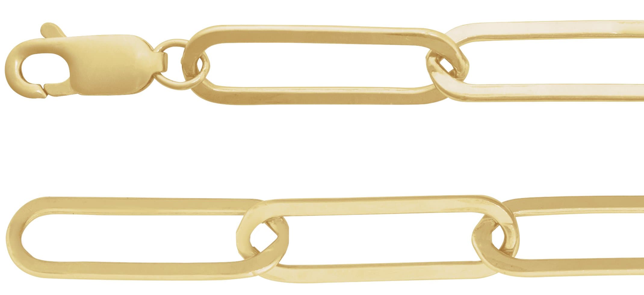 14K Yellow 6.2 mm Paperclip-Style 18" Chain