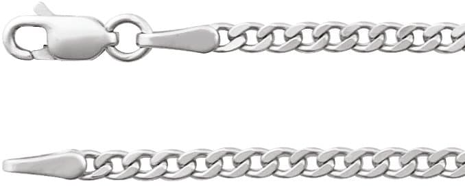14K White 2.35 mm Curb 20 Chain