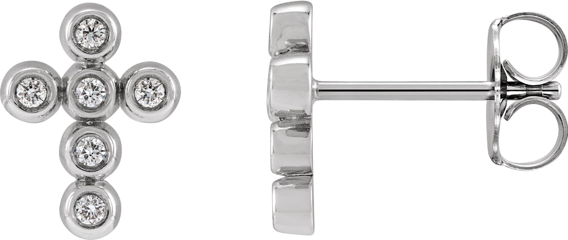 14K Rose .08 CTW Natural Diamond Cross Earrings