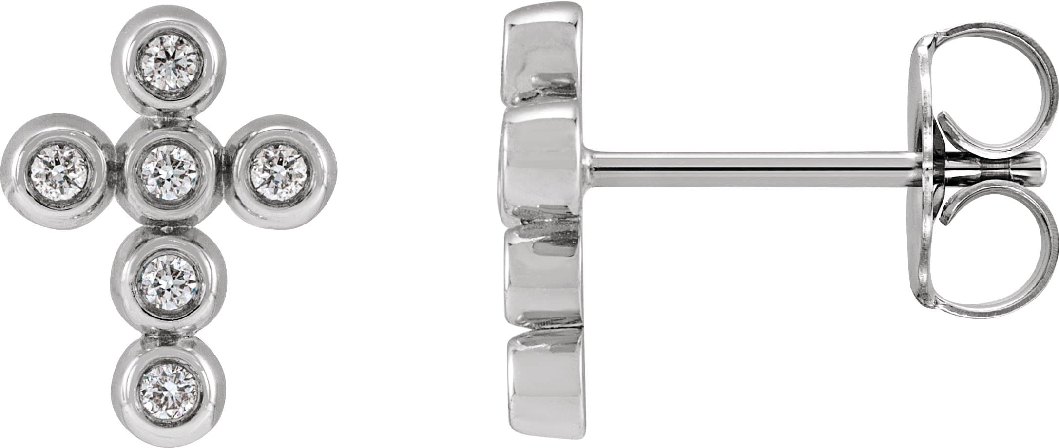 14K Rose .08 CTW Natural Diamond Cross Earrings