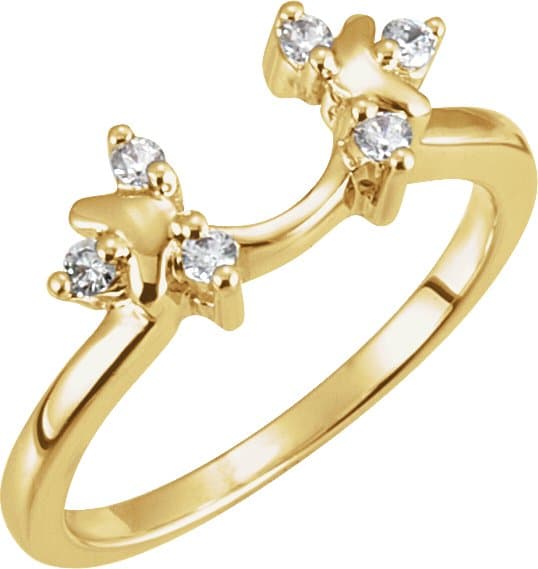 14K Yellow 1/8 CTW Natural Diamond Wrap-Style Ring Enhancer