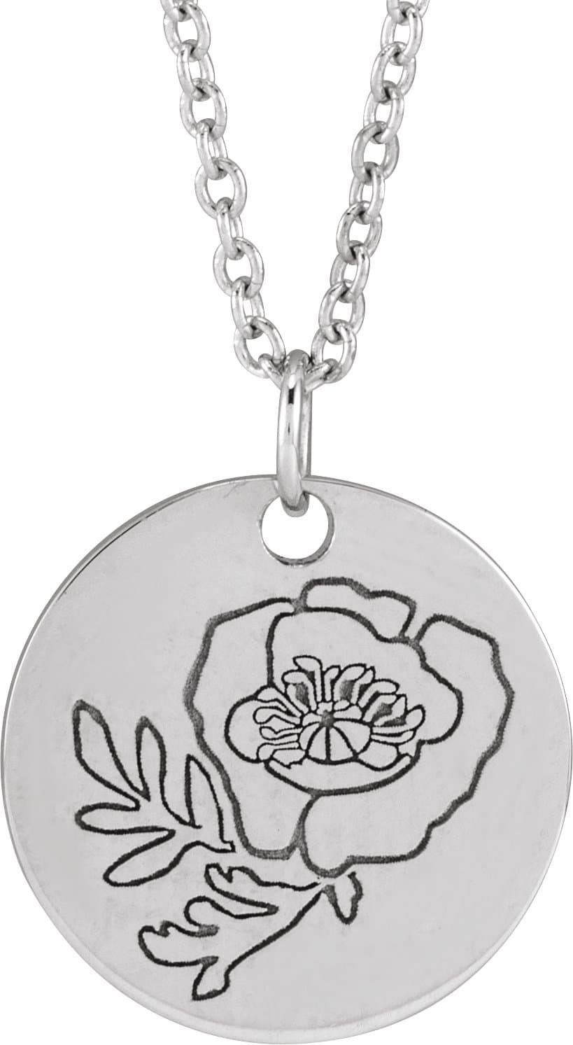 Birth Flower Necklace or Pendant view 1