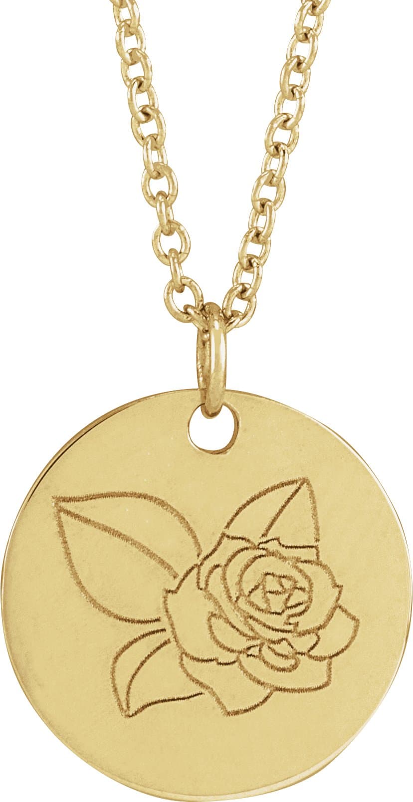 14K Rose Daffodil March Birth Flower 16-18 Necklace
