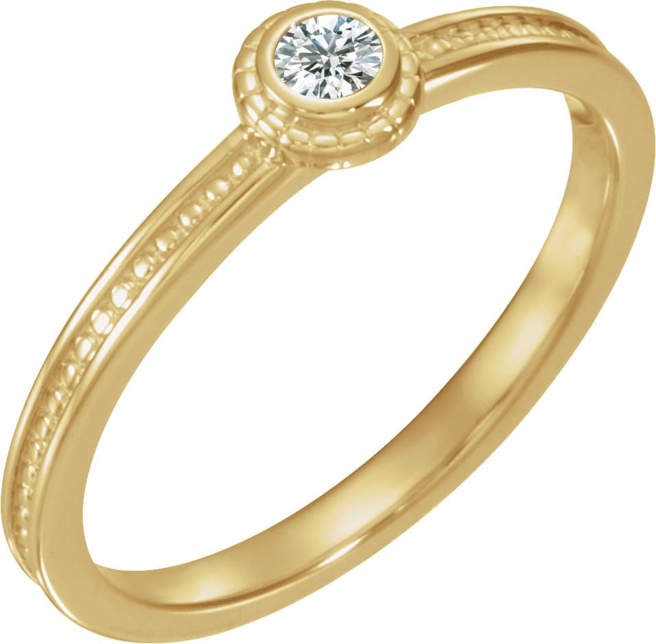 14K Rose 1/10 CTW Natural Diamond Family Stackable Ring