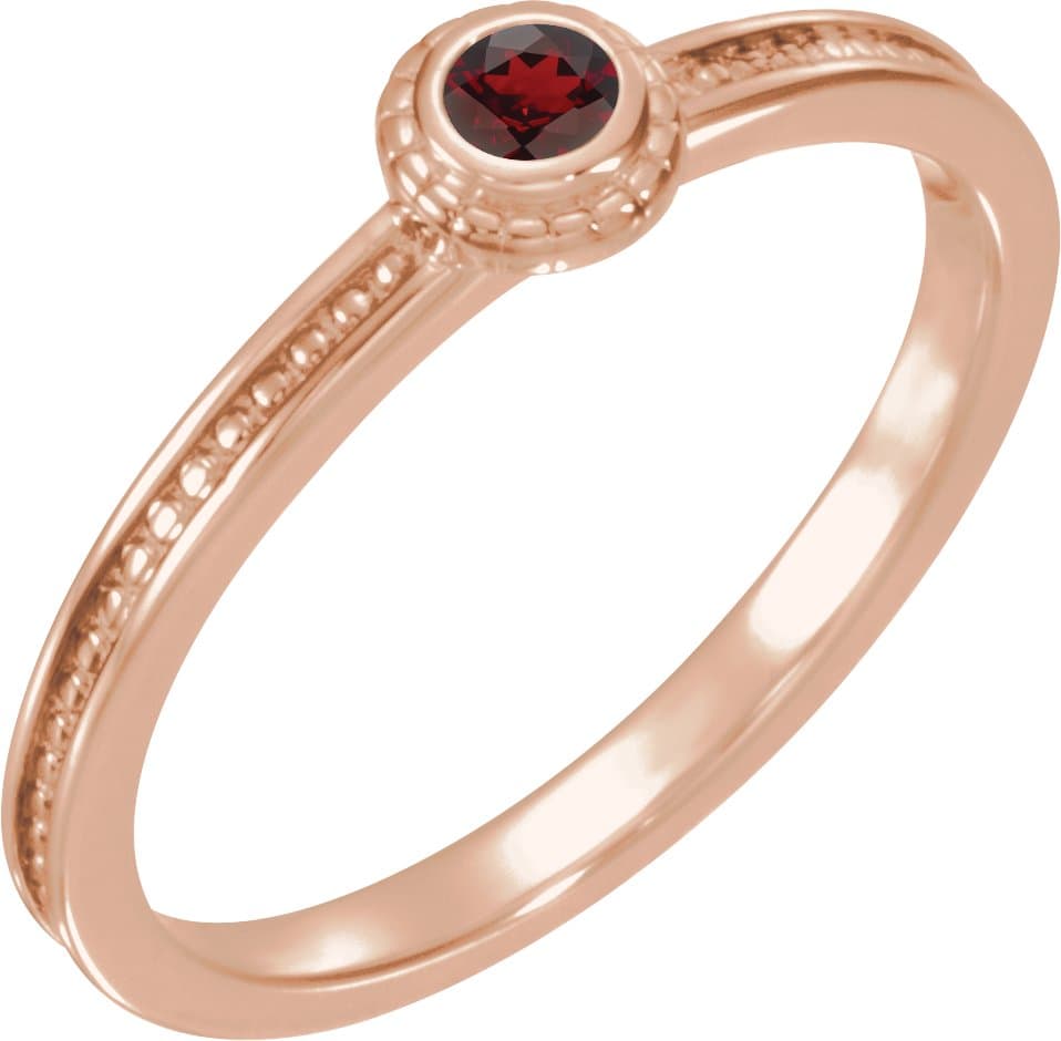 14K Rose 1/10 CTW Natural Diamond Family Stackable Ring