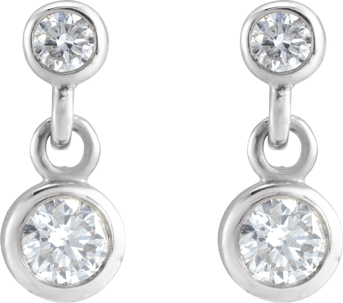 Two-Stone Bezel Set Earrings, view 3