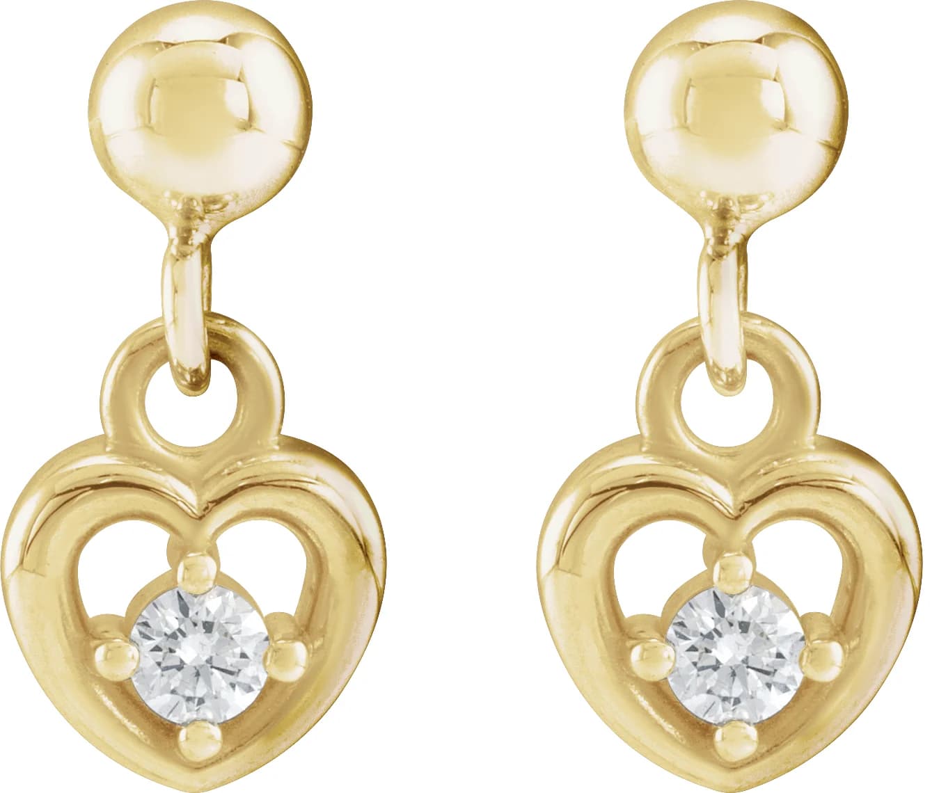 Accented Heart Earrings, view 3