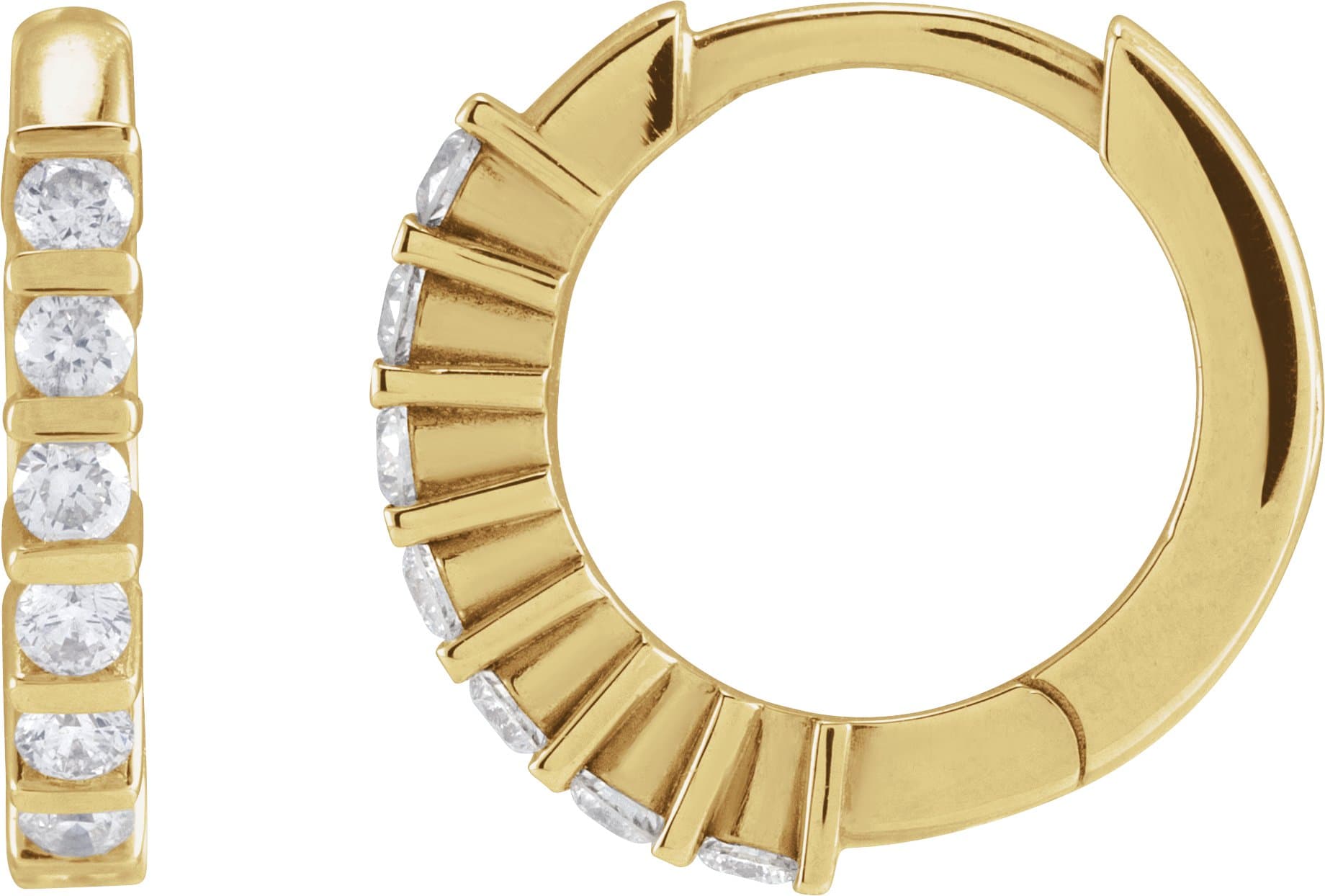 14K Rose 1/3 CTW Natural Diamond 15 mm Hinged Hoop Earrings
