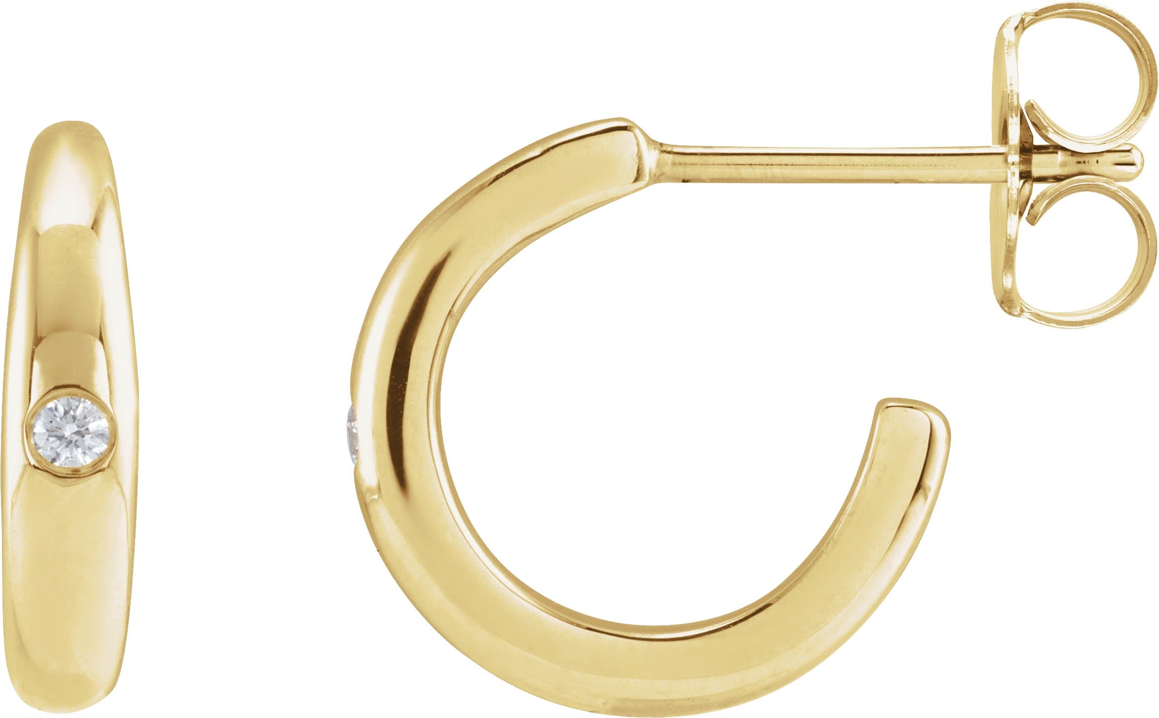 14K Yellow .03 CTW Natural Diamond 12 mm Hoop Earrings