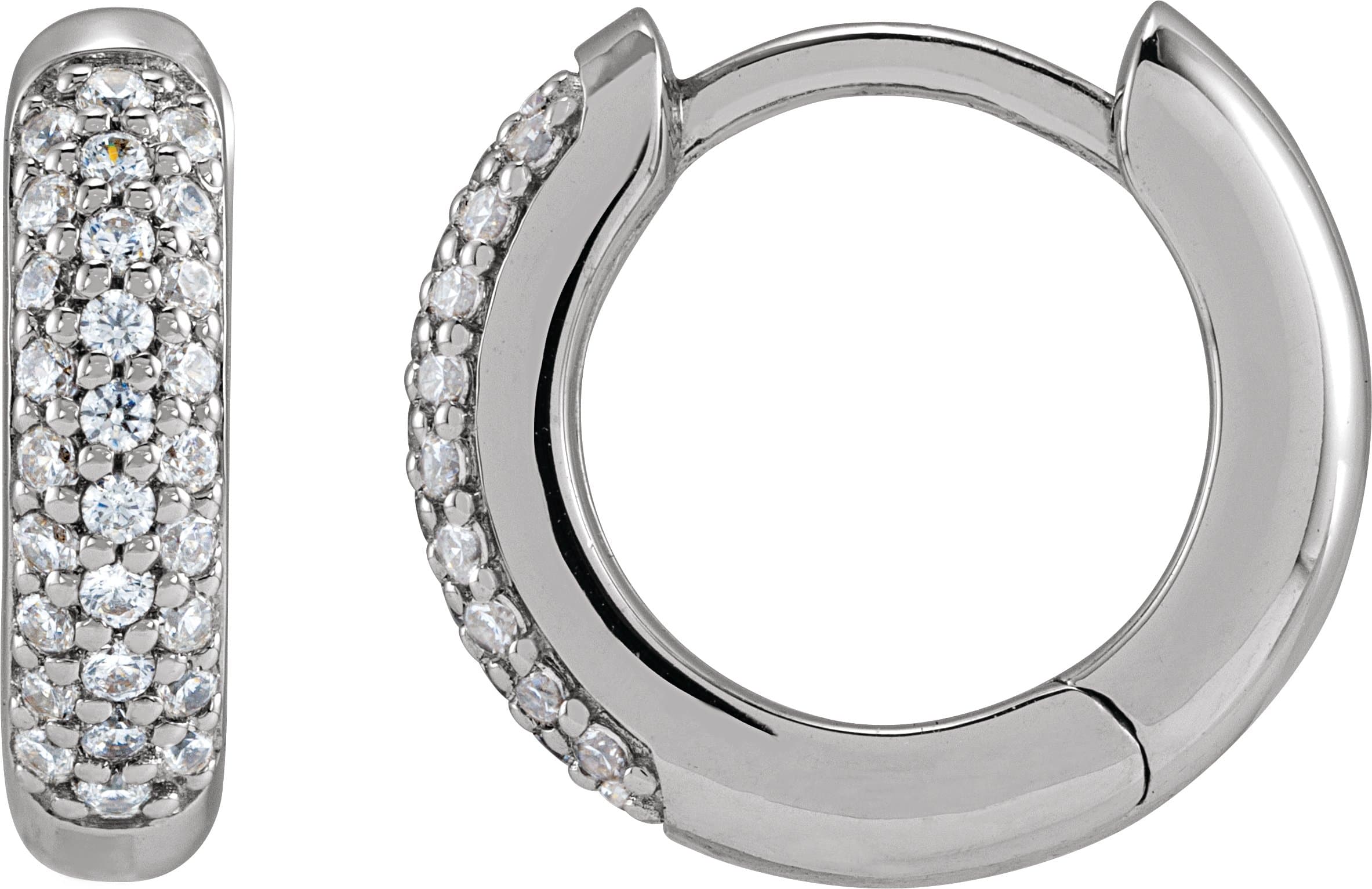 14K Rose 1/4 CTW Lab-Grown Diamond 12 mm Hinged Hoop Earrings