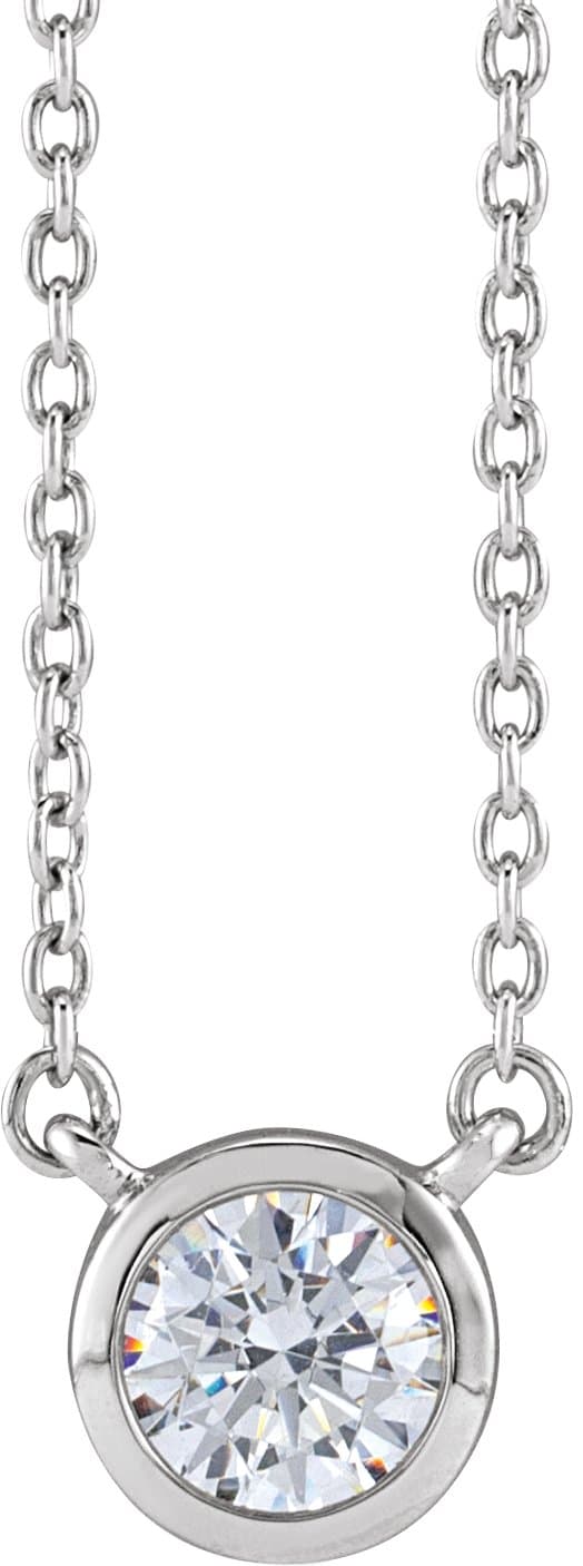 14K Rose 1 CTW Lab-Grown Diamond Adjustable 16-18 Necklace