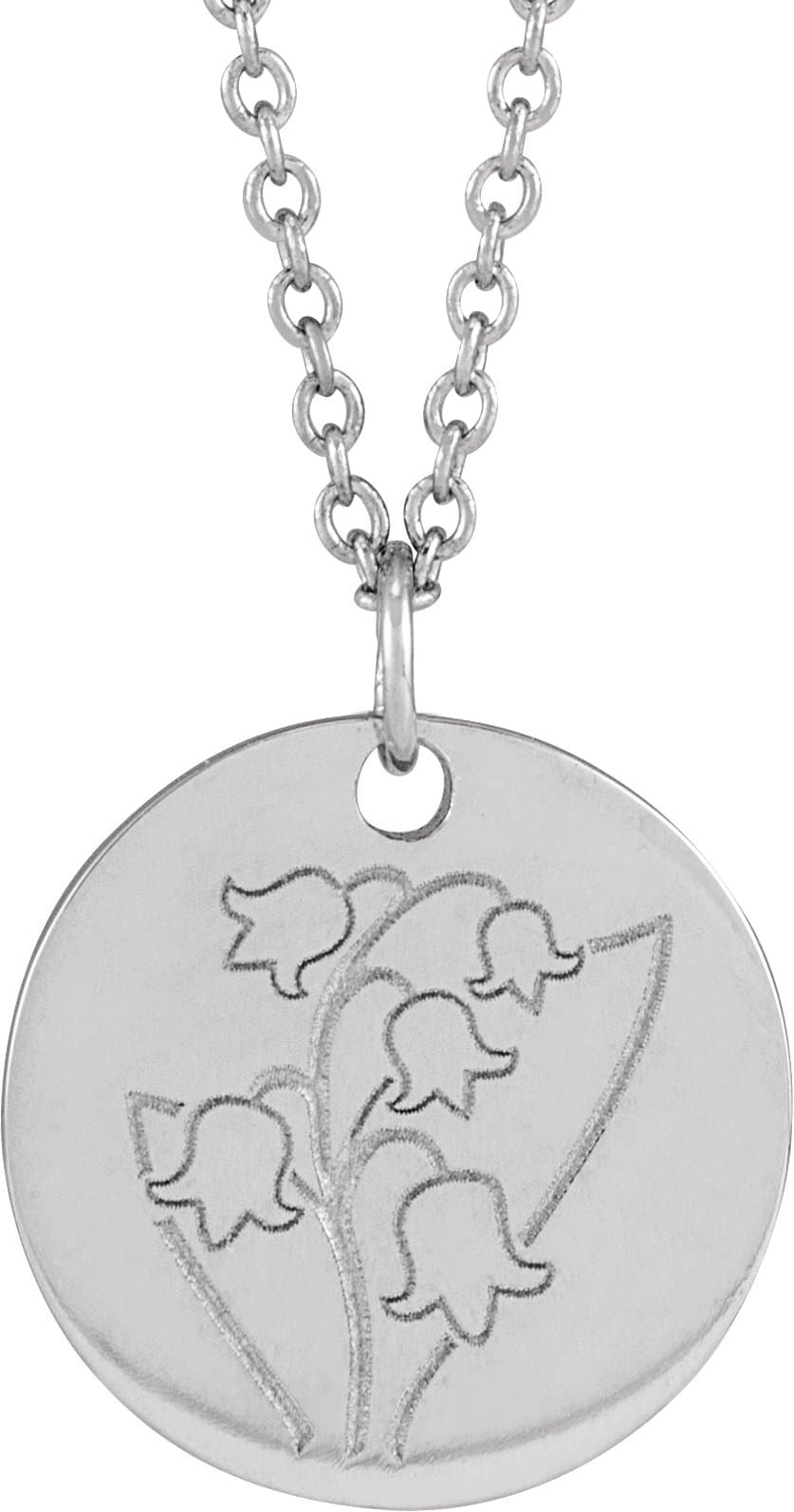 14K Rose Daffodil March Birth Flower 16-18 Necklace