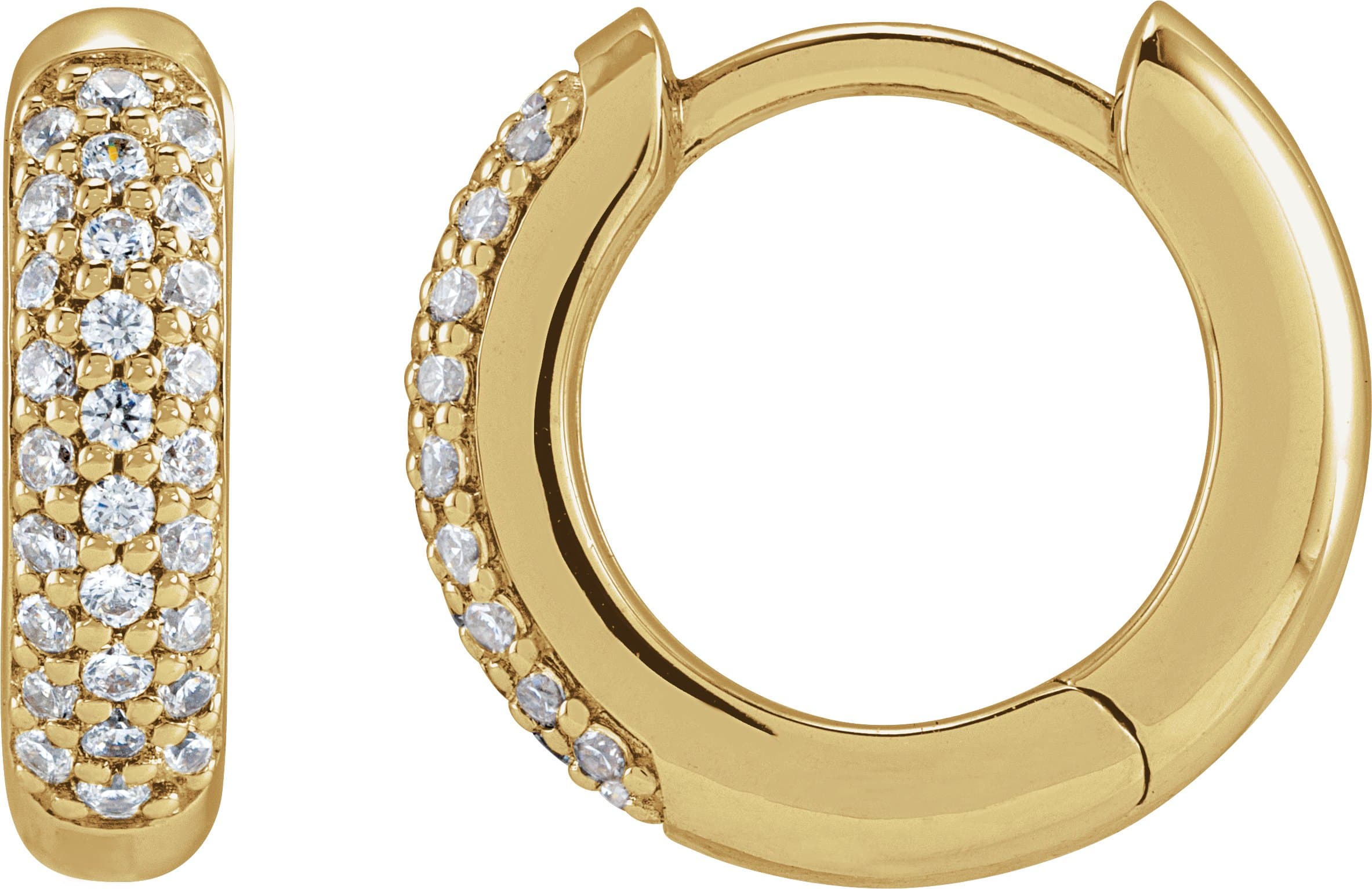 14K Rose 1/4 CTW Lab-Grown Diamond 12 mm Hinged Hoop Earrings