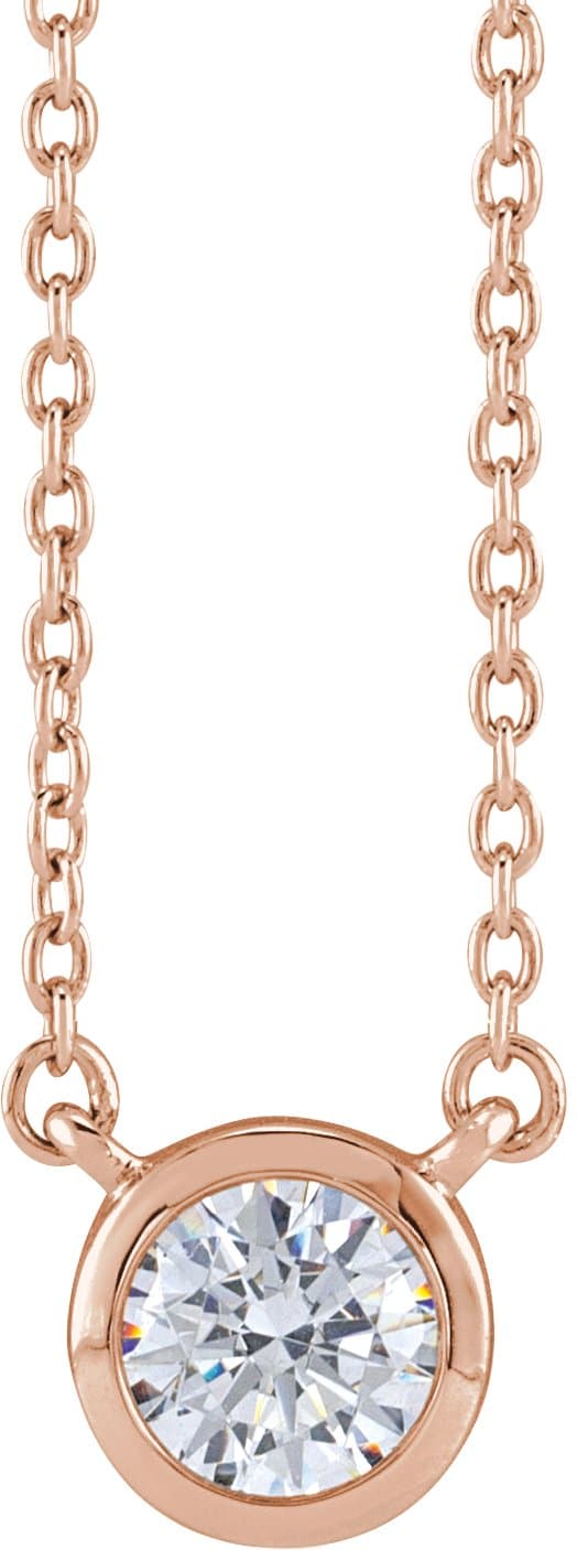 14K Rose 1 CTW Lab-Grown Diamond Adjustable 16-18 Necklace