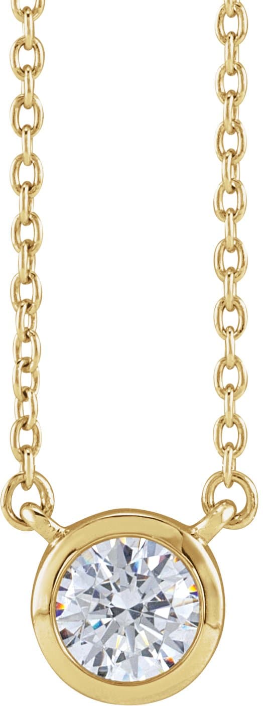 14K Rose 1 CTW Lab-Grown Diamond Adjustable 16-18 Necklace