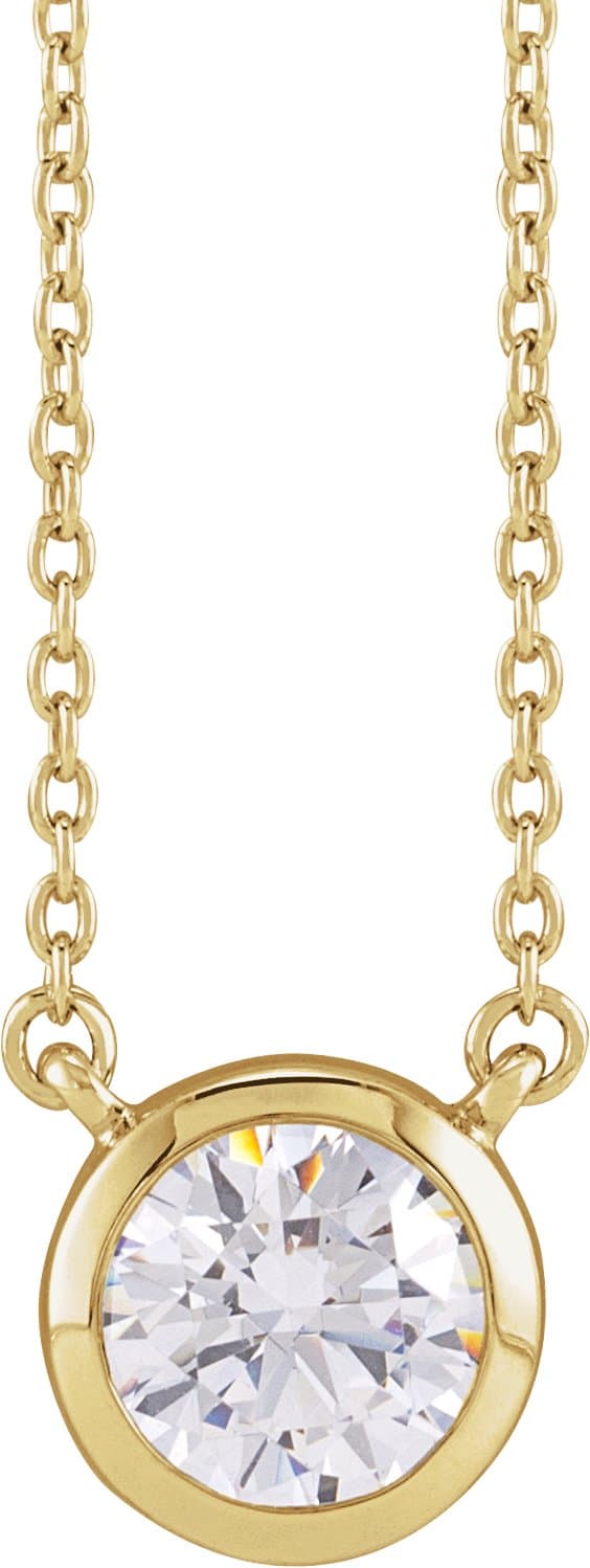 14K Rose 1 CTW Lab-Grown Diamond Adjustable 16-18 Necklace