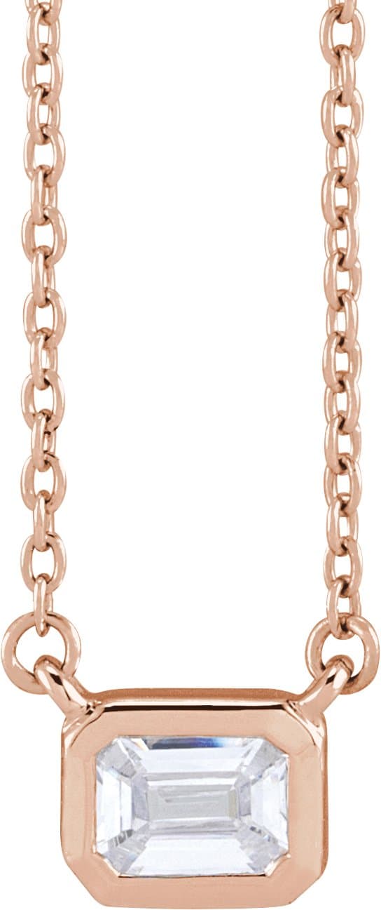 14K Rose 1/2 CTW Lab-Grown Diamond Adjustable 16-18 Necklace