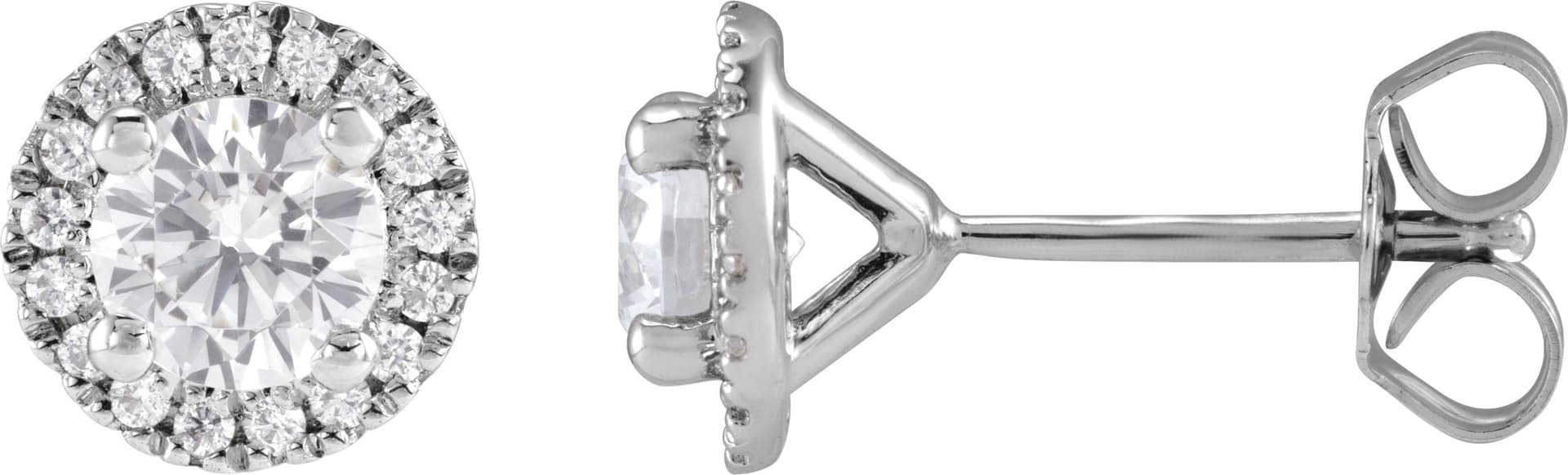14K Yellow Gold 1 CTW Lab-Grown Diamond Cocktail-Style Stud Earrings