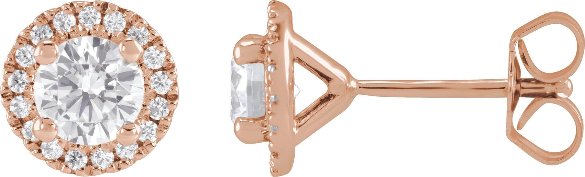 14K Yellow Gold 1 CTW Lab-Grown Diamond Cocktail-Style Stud Earrings