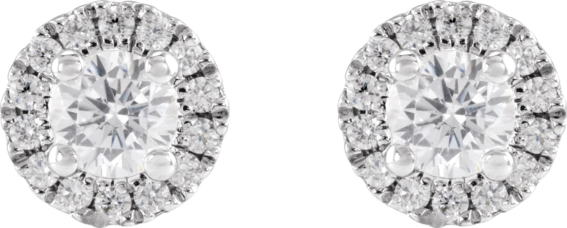 Cocktail-Style Halo-Style Stud Earrings, view 3