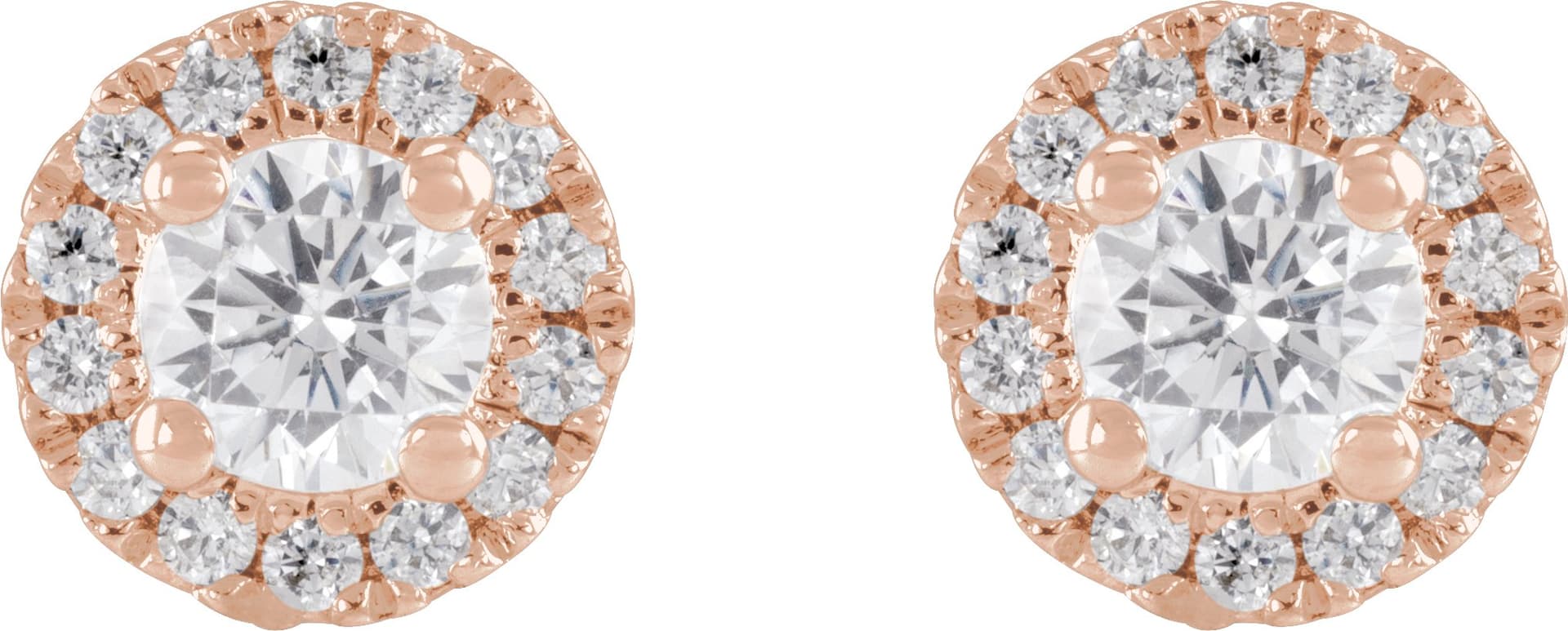 Cocktail-Style Halo-Style Stud Earrings view 2