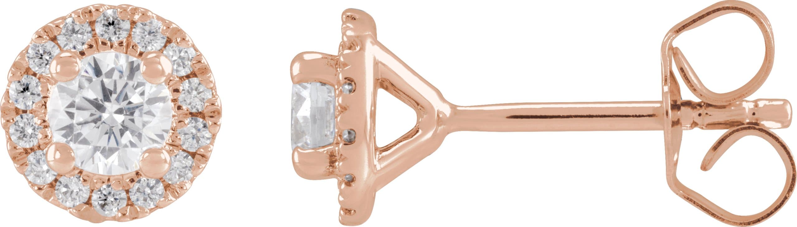 14K Rose 1 CTW Lab-Grown Diamond Stud Earrings