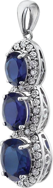 Three-Stone Halo-Style Pendant view 3