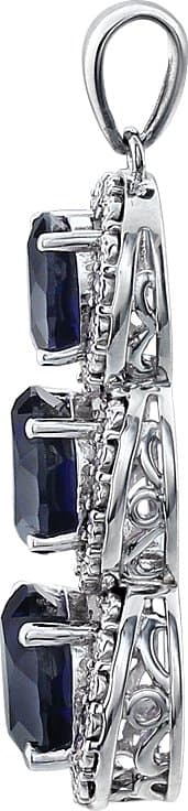 Three-Stone Halo-Style Pendant view 2