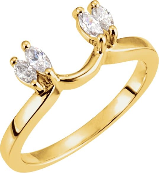 14K White 1/4 CTW Lab-Grown Diamond Wrap-Style Ring Enhancer