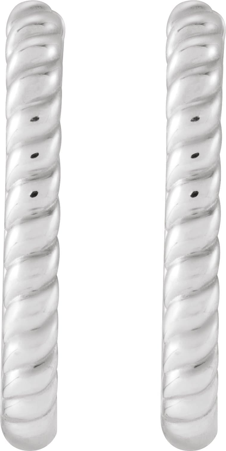 Elongated Rope Hoop Earrings view 2