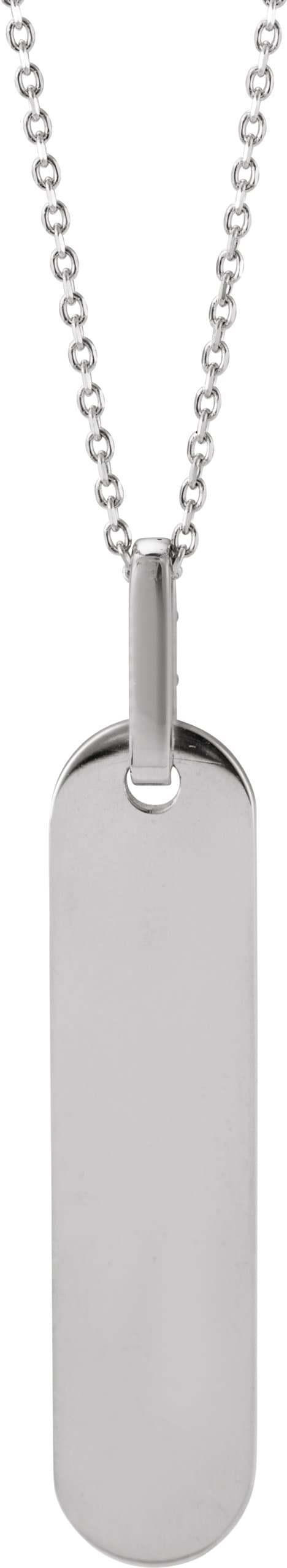 Engravable Accented Bar Necklace view 3