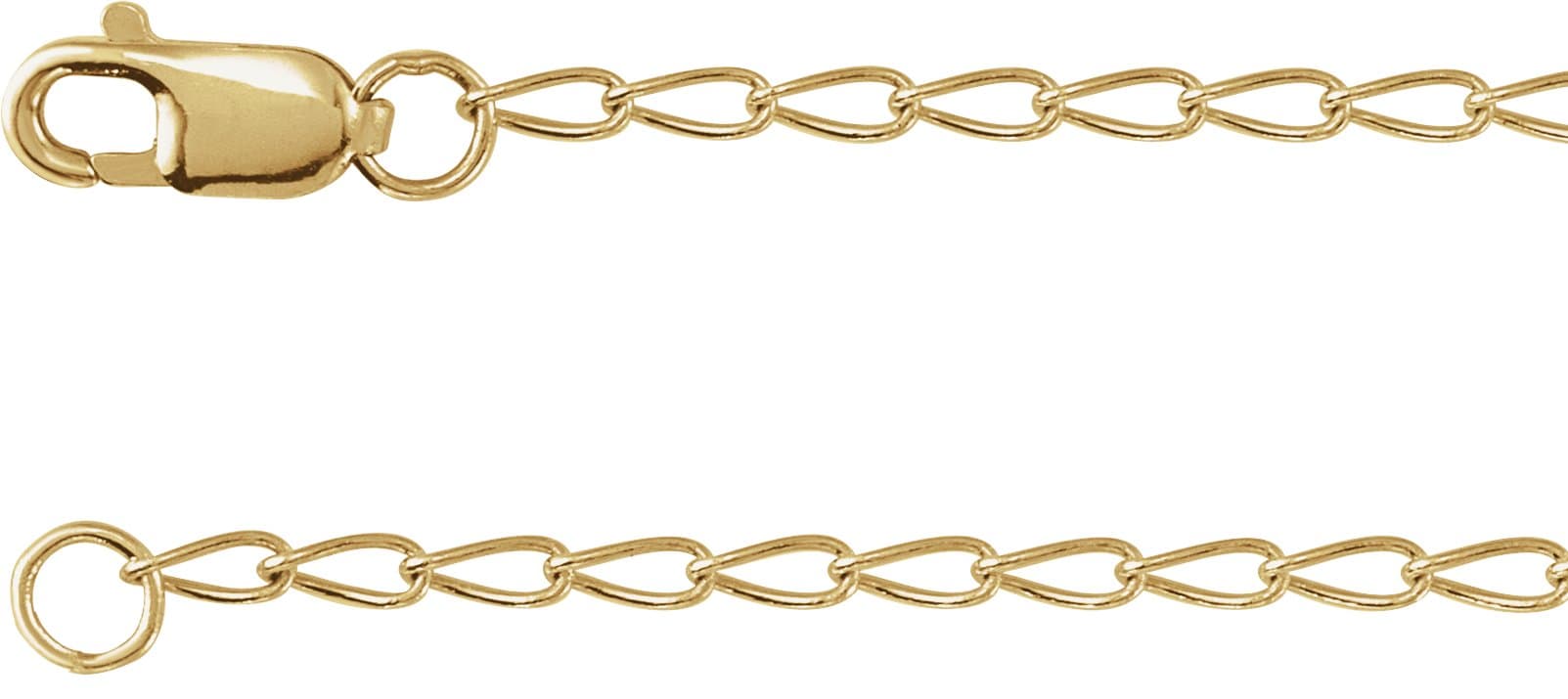 14K Yellow Gold-Filled 1.6 mm Elongated Curb 16 Chain