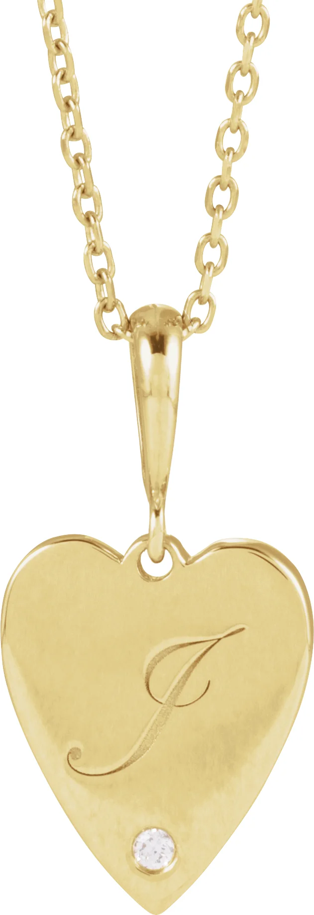 Engravable Accented Heart Necklace — view 4