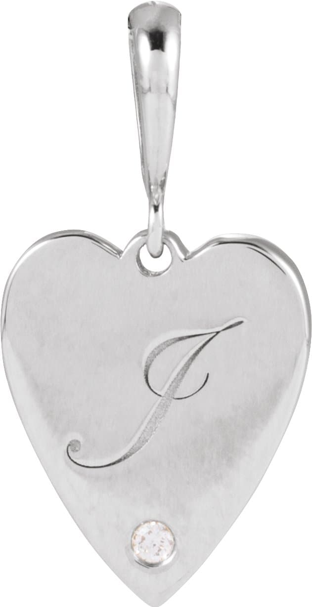 Engravable Accented Heart Necklace or Pendant view 3
