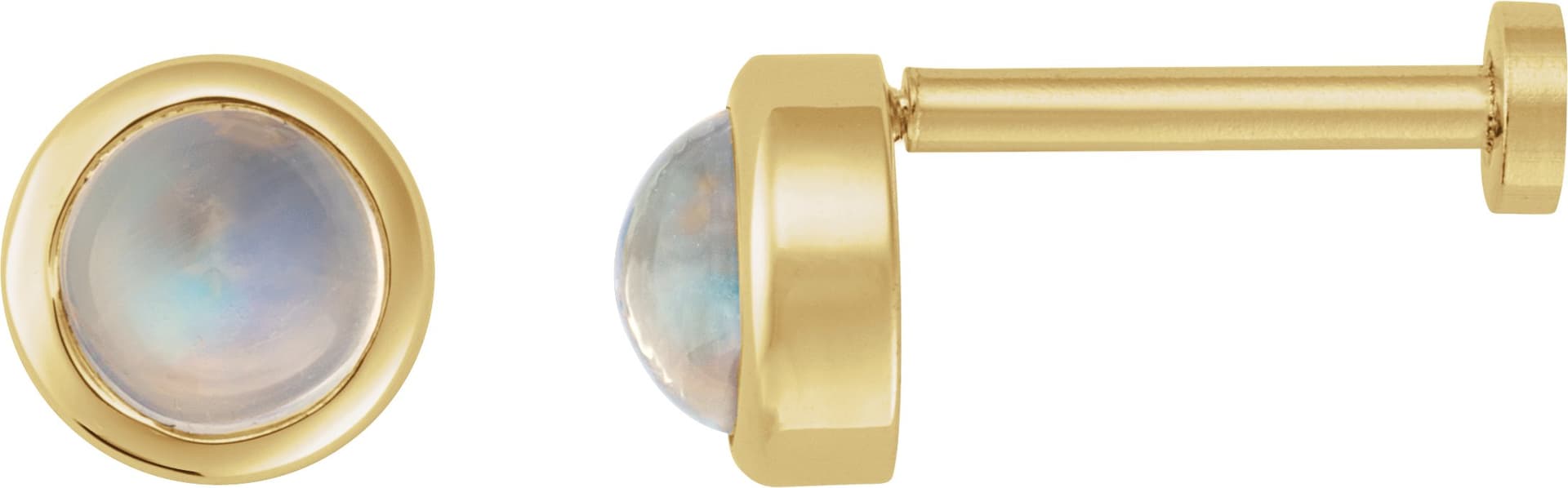 14K Rose .01 CT Rose-Cut Natural Diamond Stud Earring