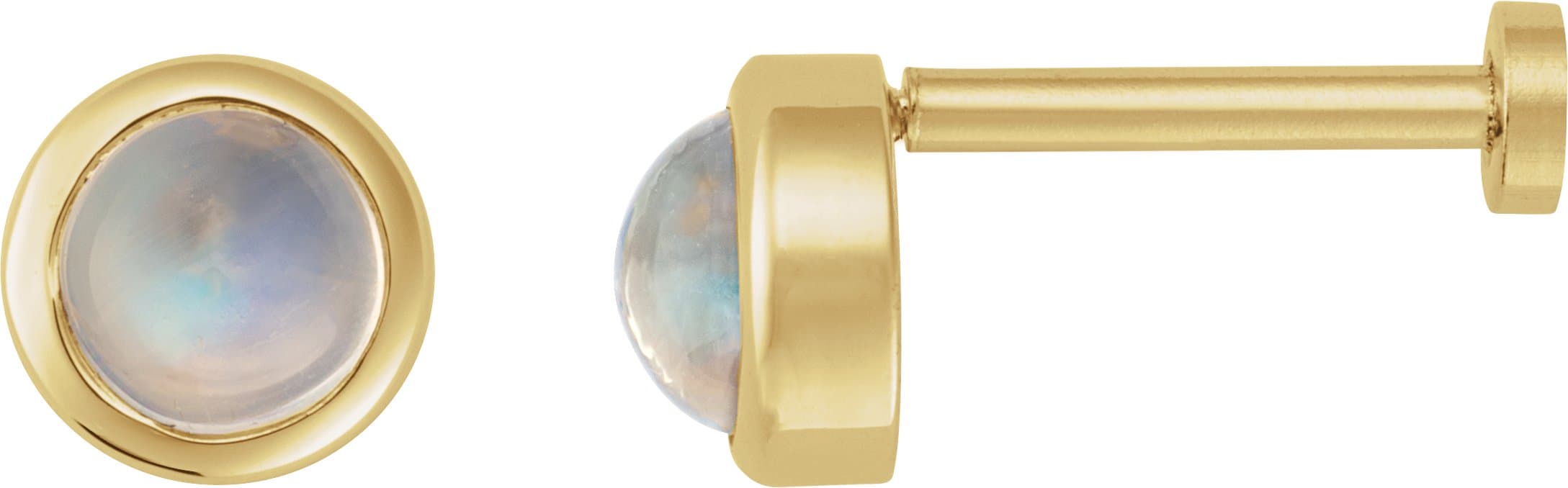 14K Rose .01 CT Rose-Cut Natural Diamond Stud Earring