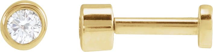 14K Rose .01 CT Natural Diamond Earring