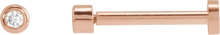 14K Rose Gold .02 CT Natural Diamond Earring