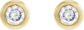 Round Bezel-Set Earrings view 2
