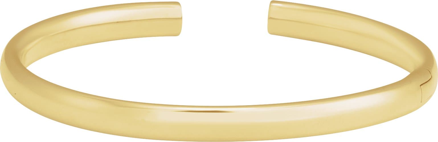 14K White 5 mm Hinged Cuff 7" Bracelet