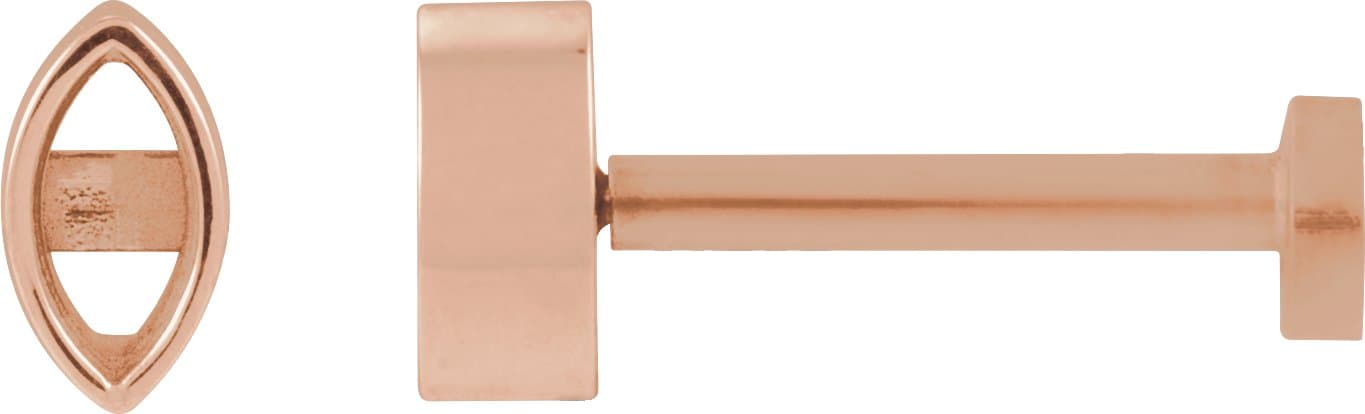 Marquise Bezel-Set Stud Earrings view 1