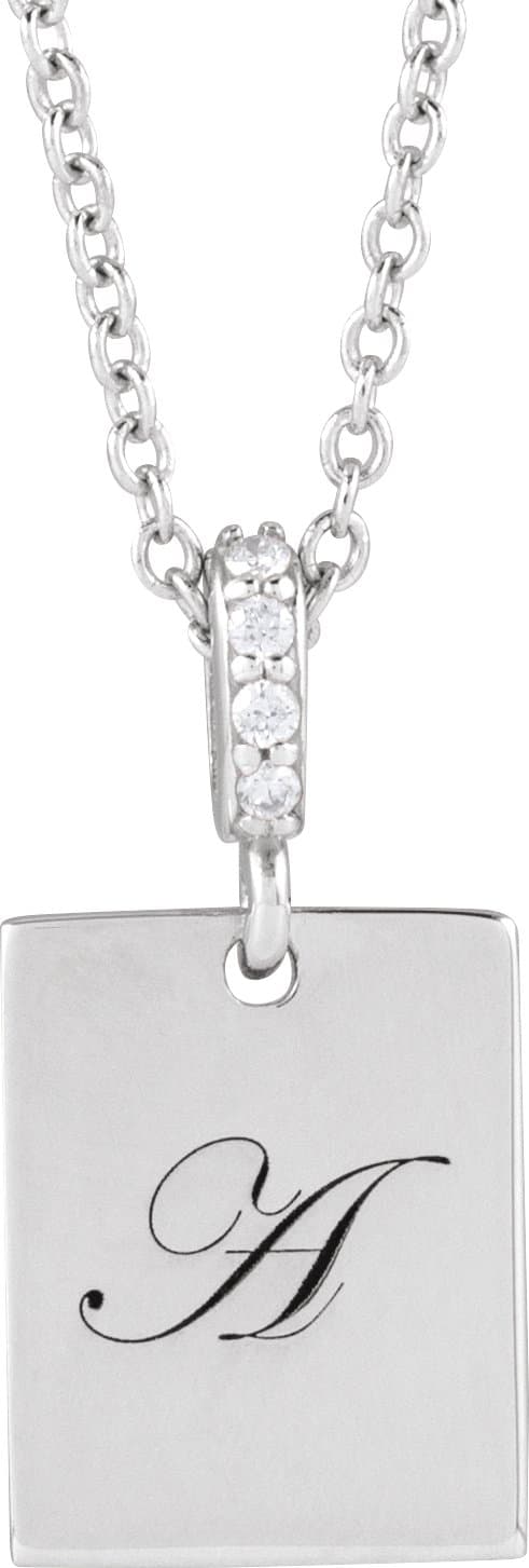 Engravable Accented Necklace or Pendant view 3