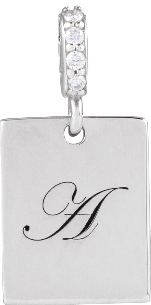 Engravable Accented Necklace or Pendant view 3
